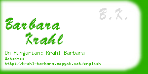 barbara krahl business card